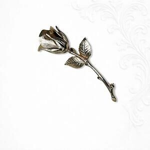 6012gc. Goldtone Floral Rose Brooch